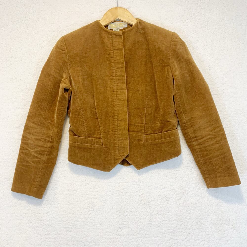 Vintage Corduroy Jacket Womens Sz 6 Brown Camel Equestrian Academia Victorian